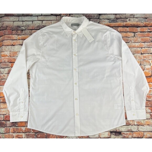 Vince Mens Reverse Placket Sport Button Up Shirt White Long Sleeve XL New - Picture 5 of 11